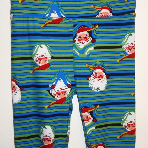 💥SALE💥 LULAROE OS 12/22 SANTA CHRISTMAS LEGGINGS - Picture 2 of 8